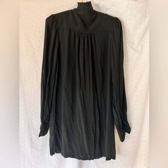 Revolve novella royale black button down ascot long top size XS - Picture 2 of 4